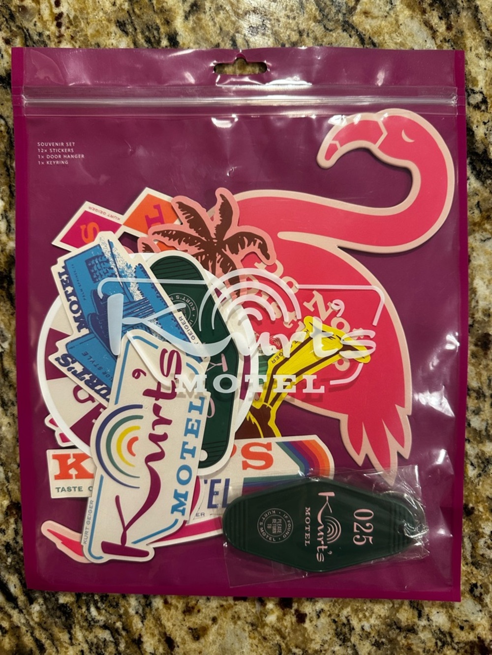 Kurt Geiger Pink Flamingo Sticker Pack with Assorted Travel Decals